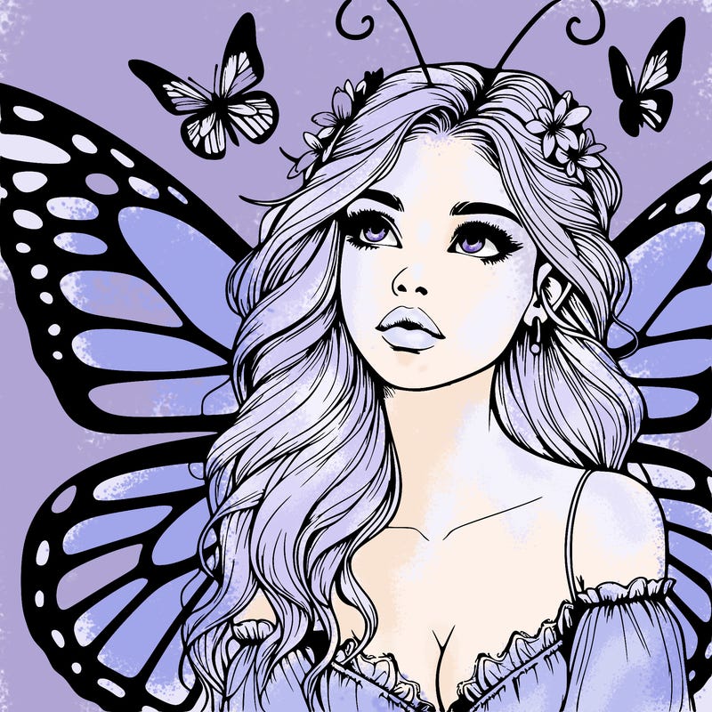 butterfly fairy realistic girl