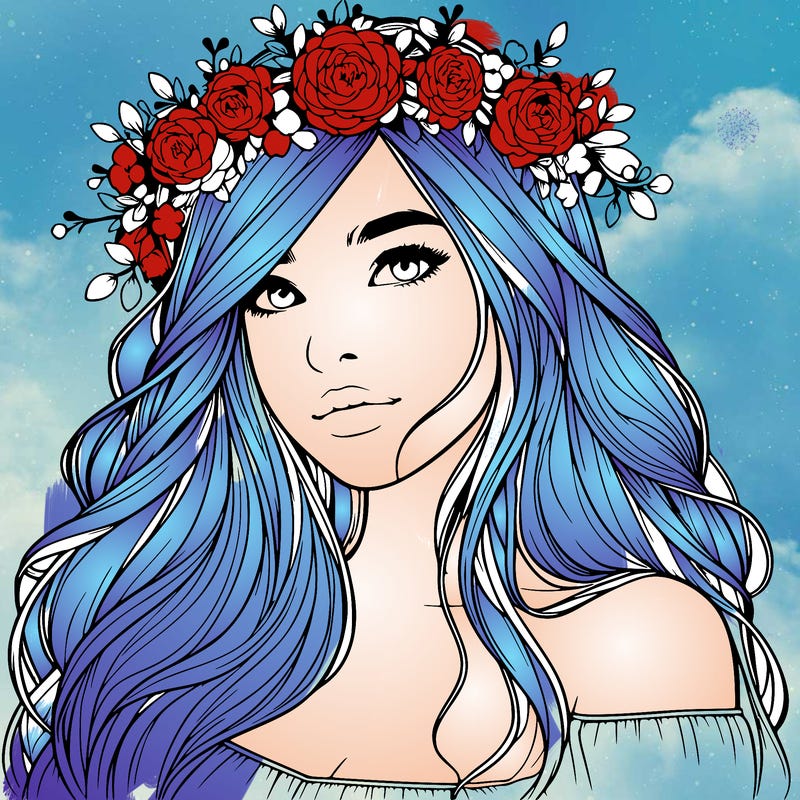 realistic girl with flower crown