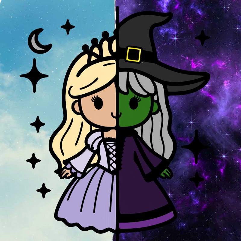 split princess and witch