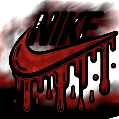dripping nike logo