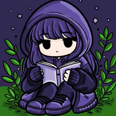 girl in oversized hoodie reading a book