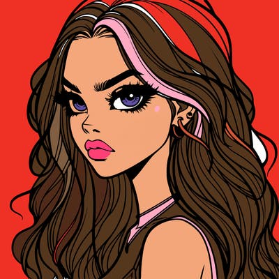 a realistic girl with siren eyes and looks badass