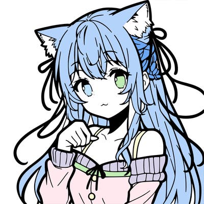 anime girl with cat ears