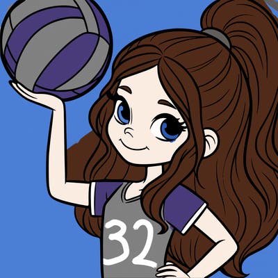 girl with a volley ball