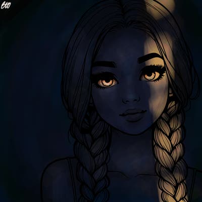 realistic girl with braids