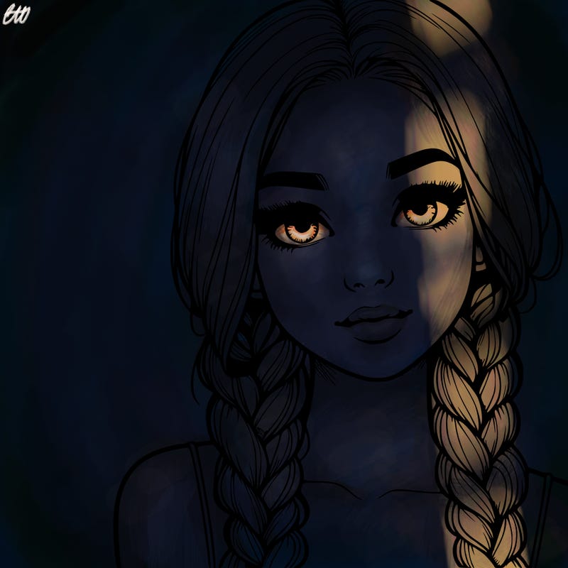 realistic girl with braids