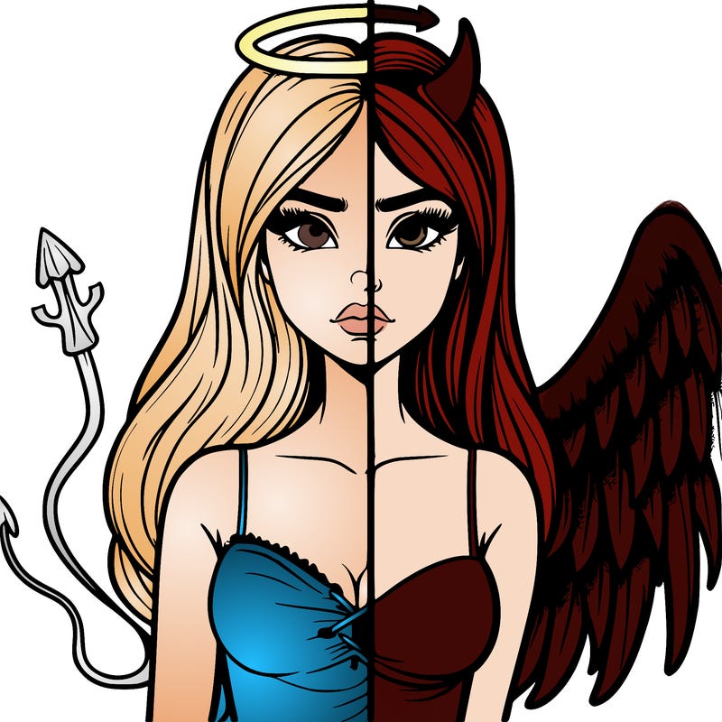 devil vs angel realistic girl