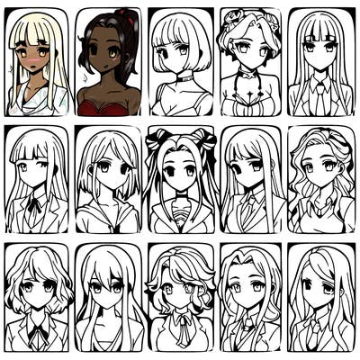 girls that look diffrent anime