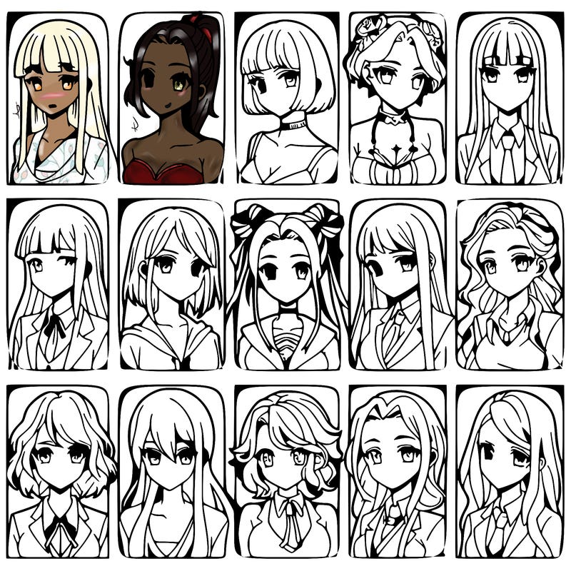 girls that look diffrent anime