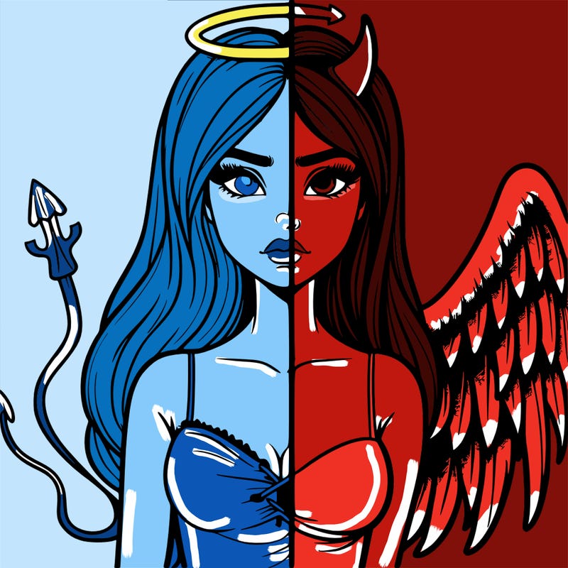 devil vs angel realistic girl