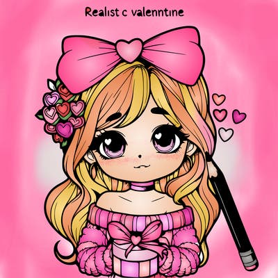 realistic valentine’s day girl very cute