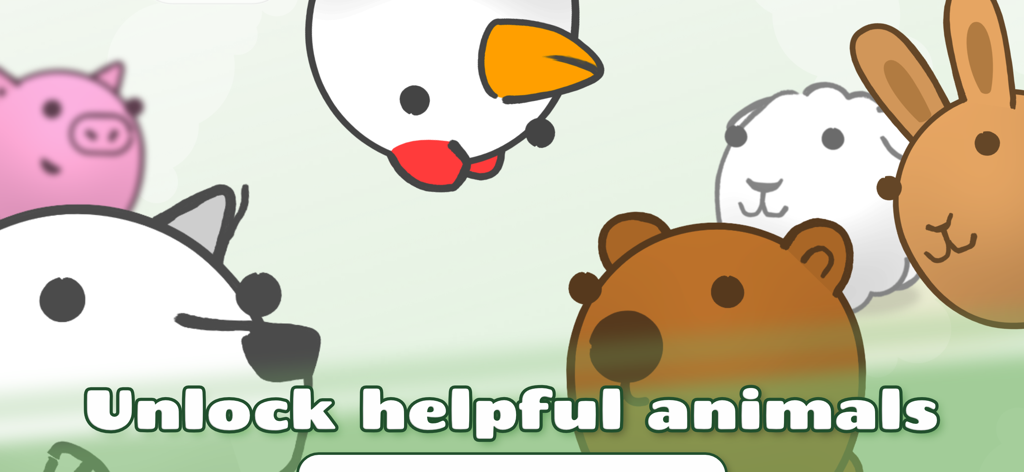 Cute cartoon animals to unlock in the Lil' Clock educational app for kids