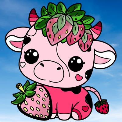 cute strawberry cow