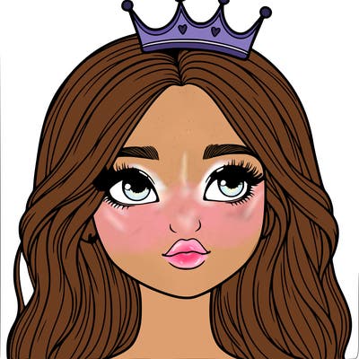 a realistic girl with a crown on