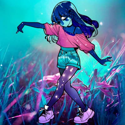 realistic girl danceing