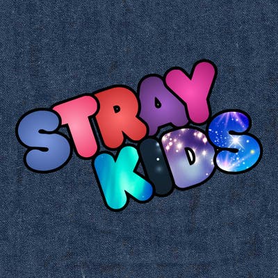 bubble letters saying stray kids
