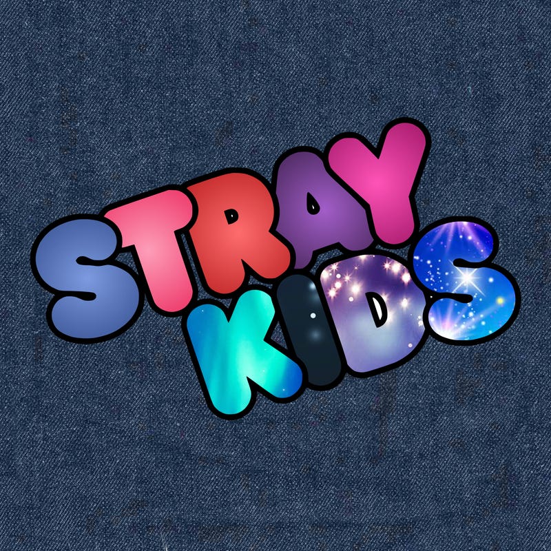 bubble letters saying stray kids