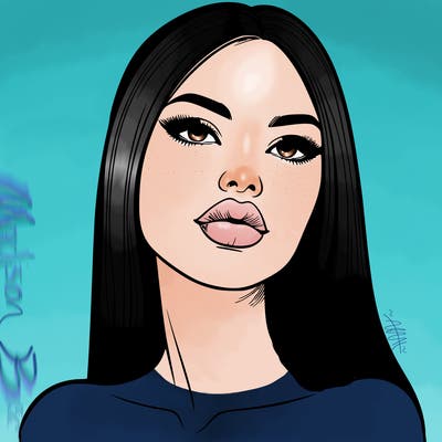 realistic woman with full lips