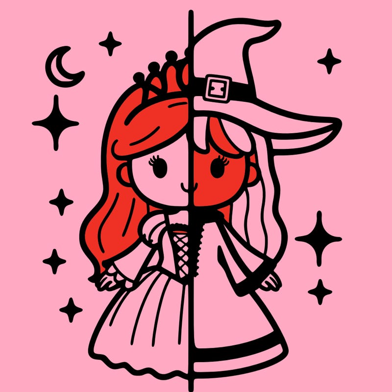 split princess and witch