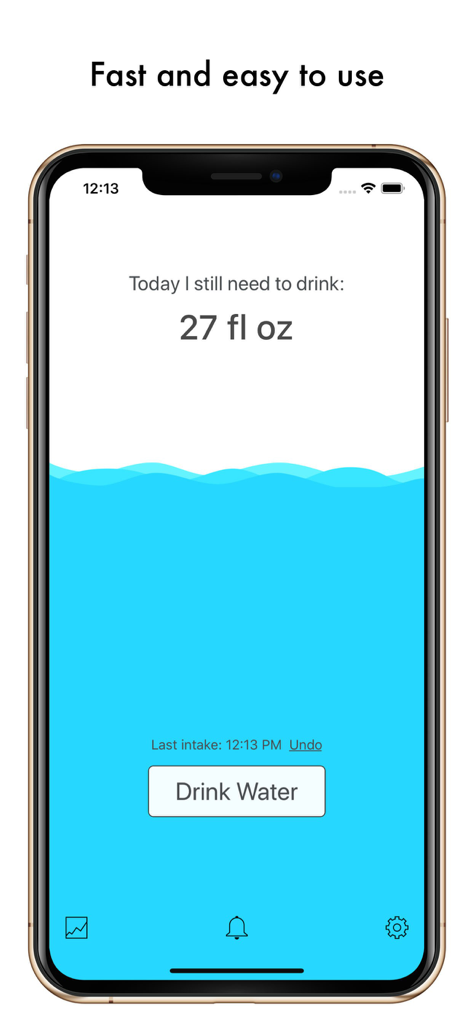 Drink Water ∙ Daily Reminder - Screenshot of Drink Water app showing daily hydration goal and progress indicator