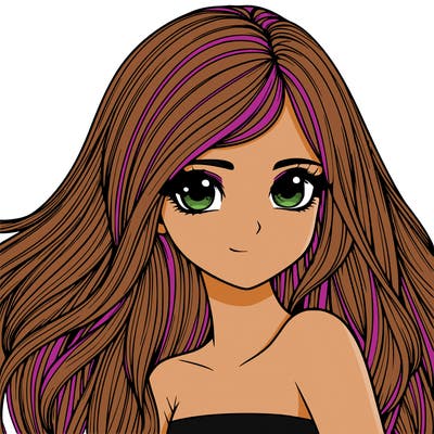 realistic girl pretty long hair