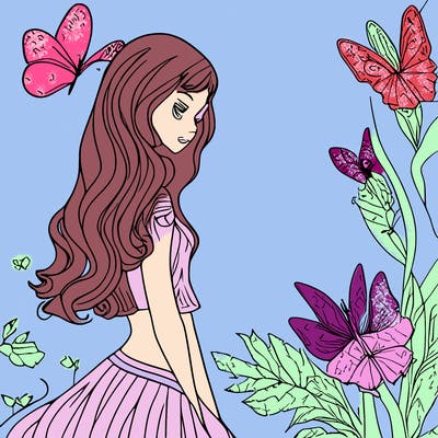 girl butterfly