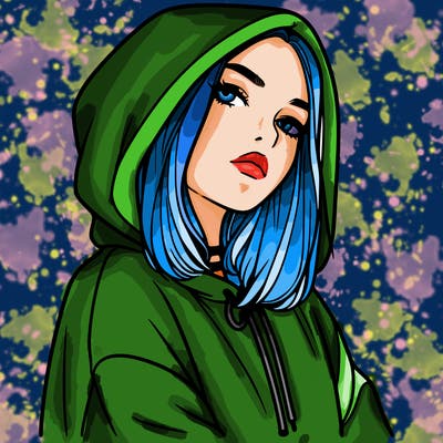 a realistic girl in a hoodie