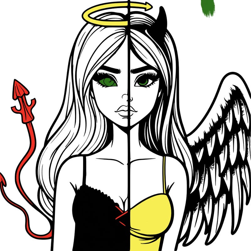 devil vs angel realistic girl