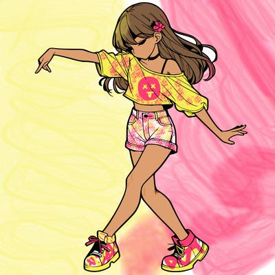 realistic girl danceing