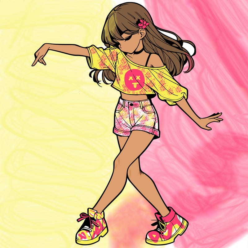 realistic girl danceing