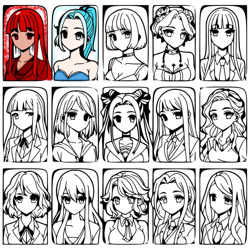 girls that look diffrent anime