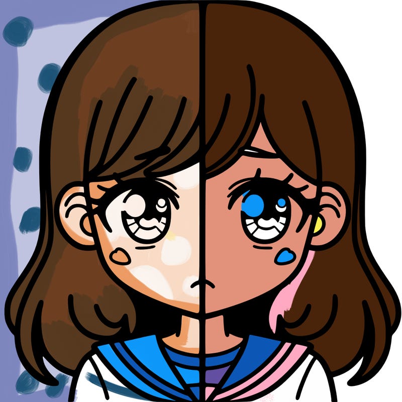 a split of a girl