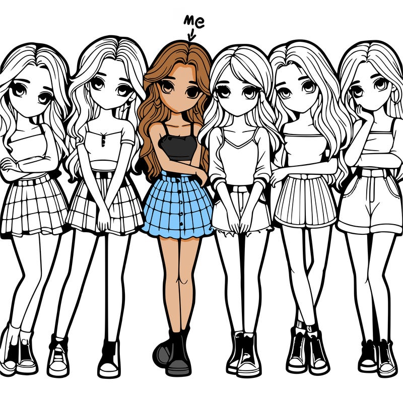 a group of girls realistic