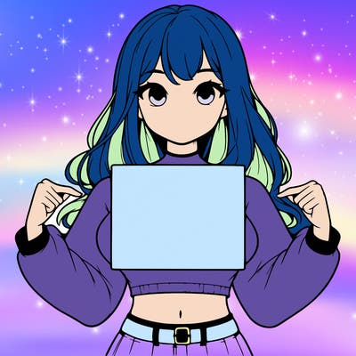 girl holding a blank sign in a long sleeve crop top