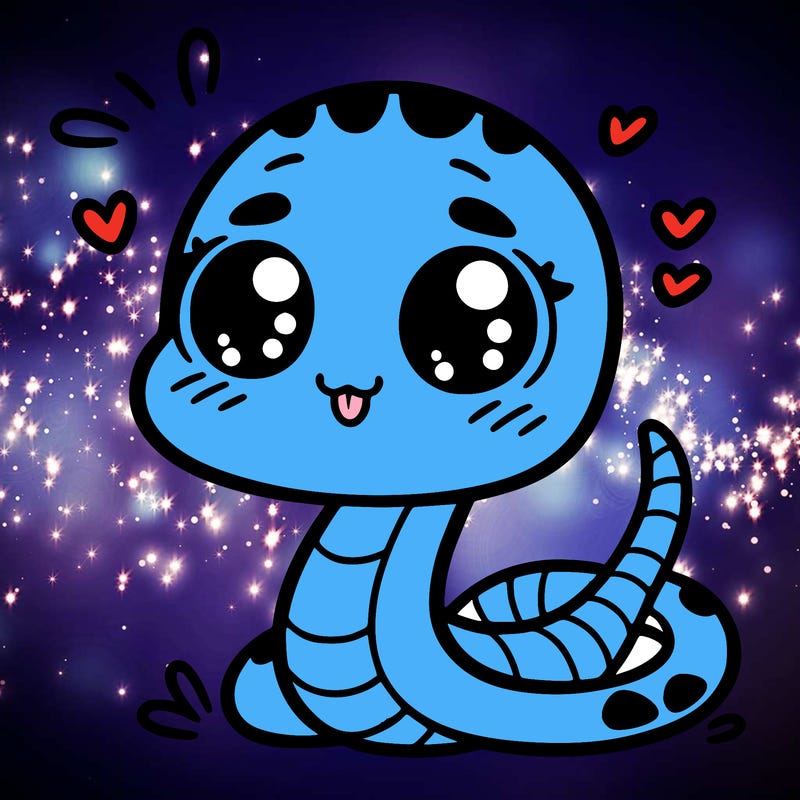 cute little animated snake