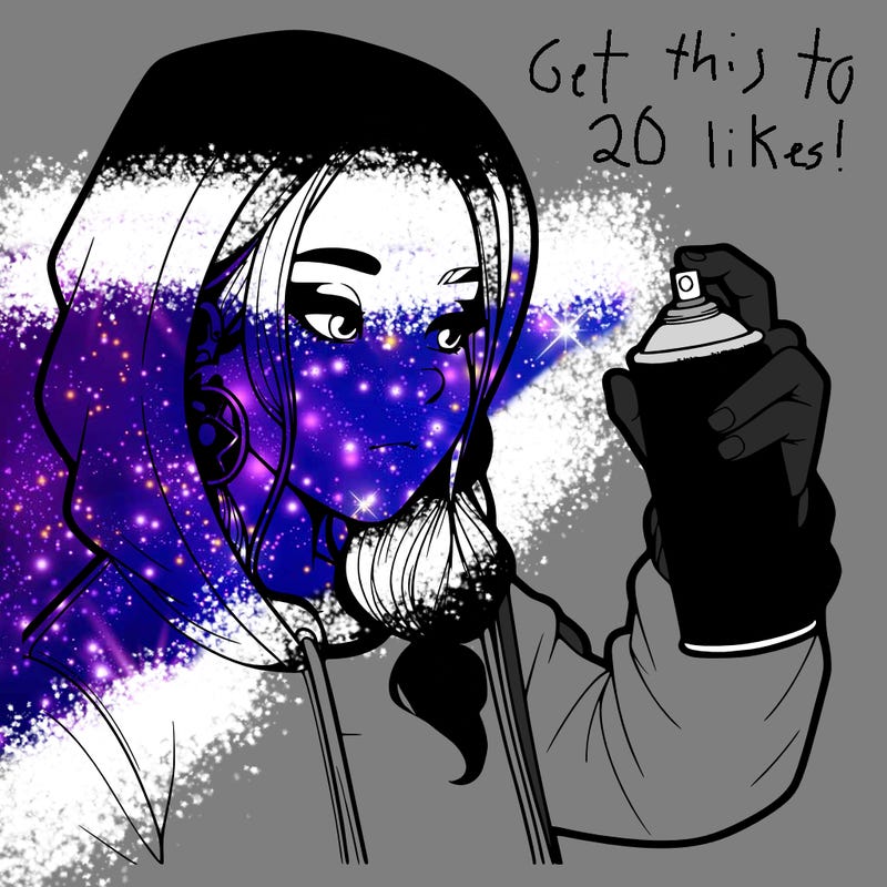 a realistic girl, spray painting