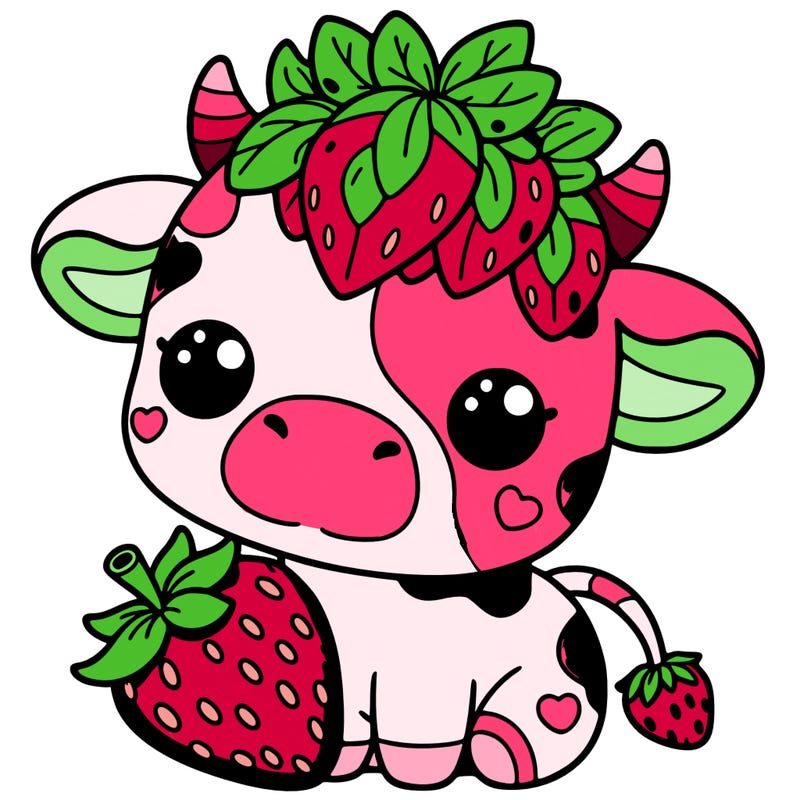 cute strawberry cow