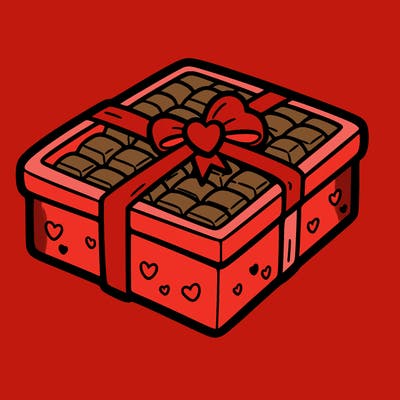 a box of chocolate for valentines day