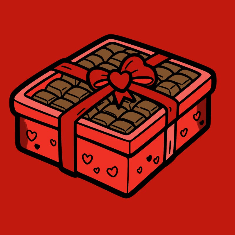a box of chocolate for valentines day