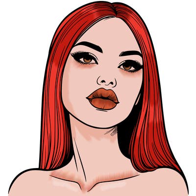 realistic woman with full lips