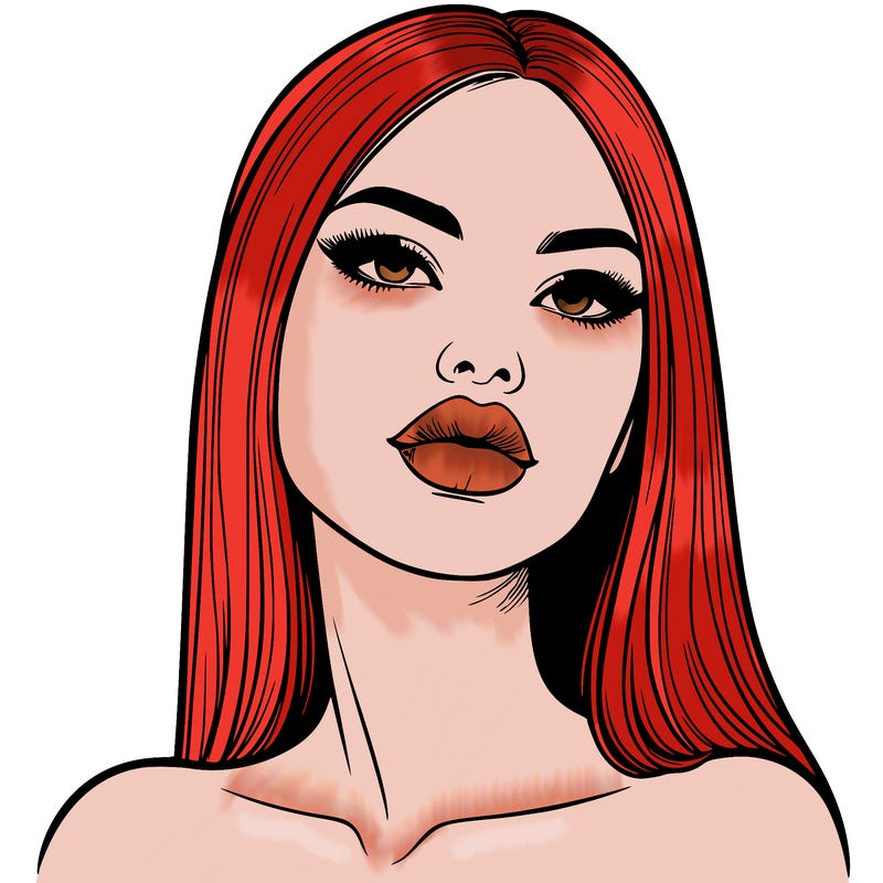 realistic woman with full lips