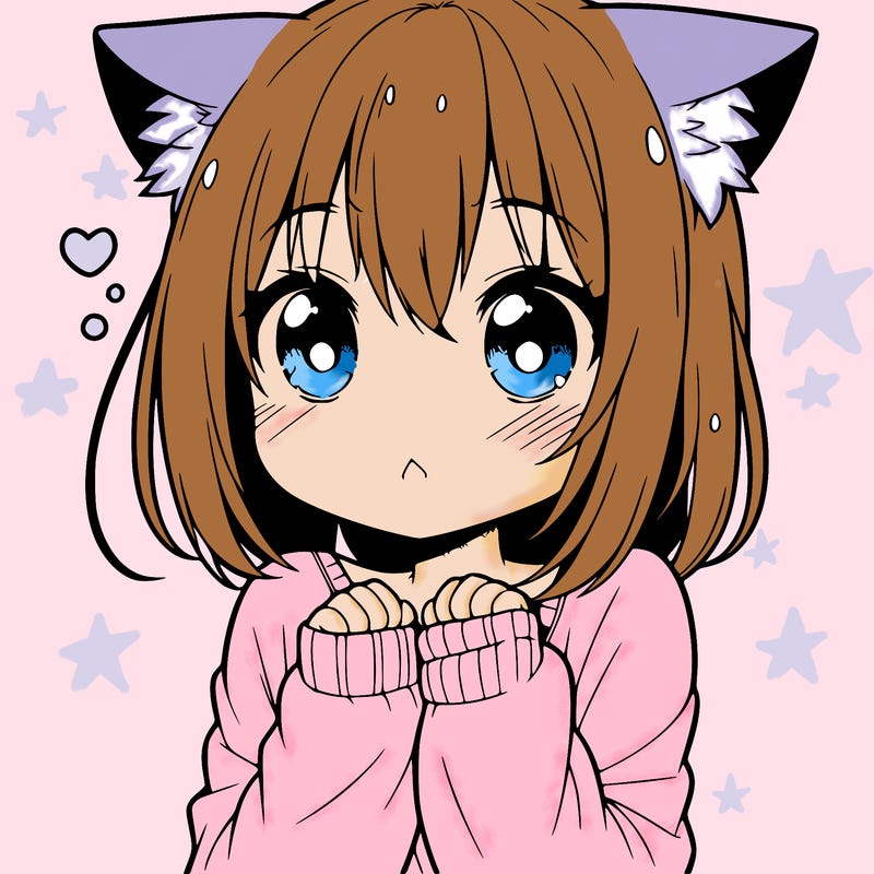 shy anime catgirl