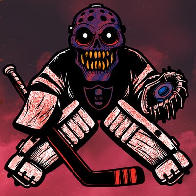 scary hockey goalie
