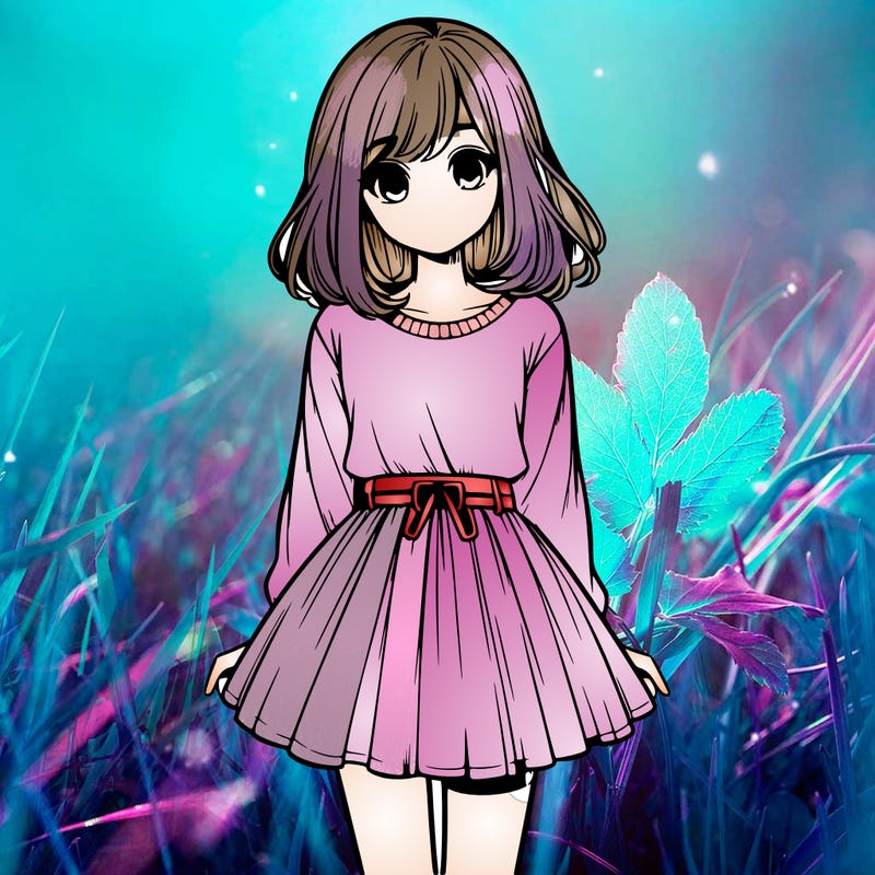 realistic girl with a skirt on