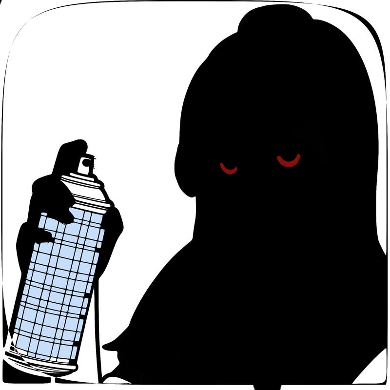 a realistic girl spray, painting