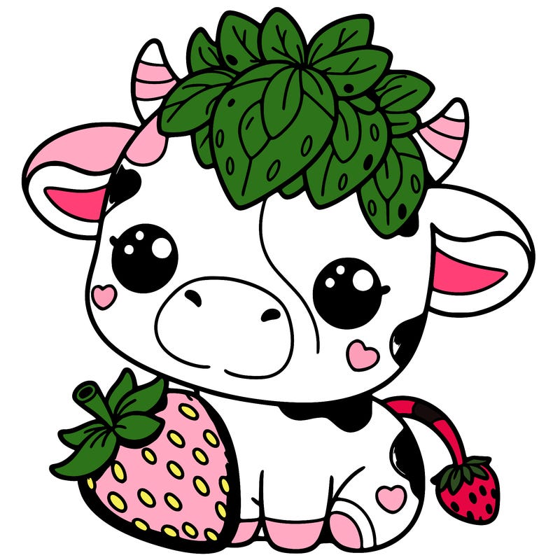 cute strawberry cow