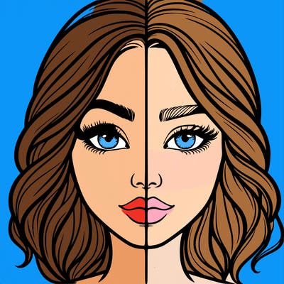 realistic girl split half