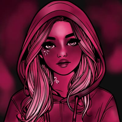 realistic girl with a hoodie