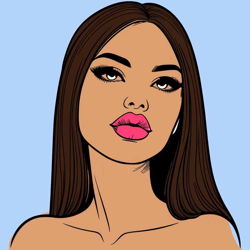 realistic woman with full lips