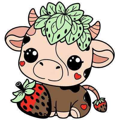 cute strawberry cow